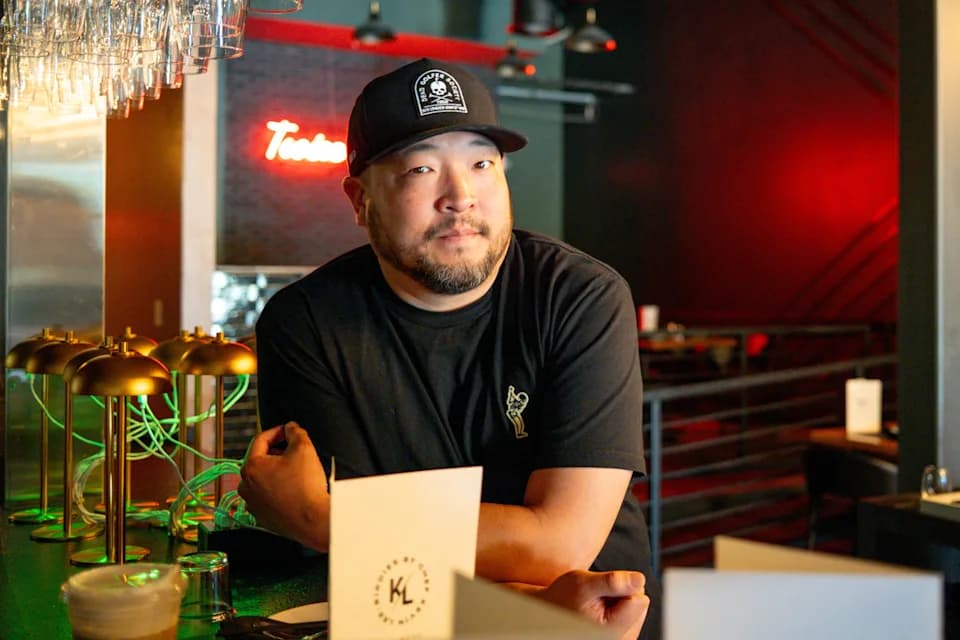 Chef Kevin Lee at the bar